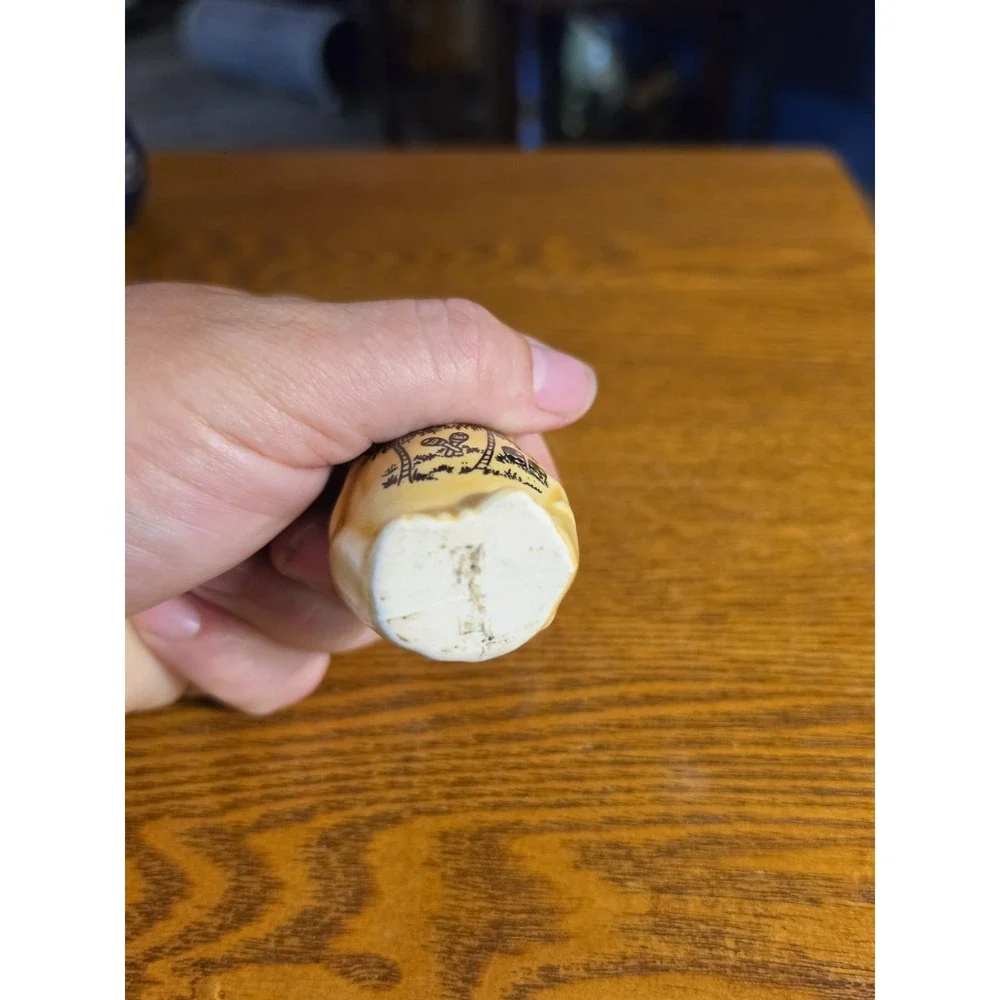 Vintage Brown FROG Toothpick Holder ‎ Retro Kitschy Souvenir Palm Tree